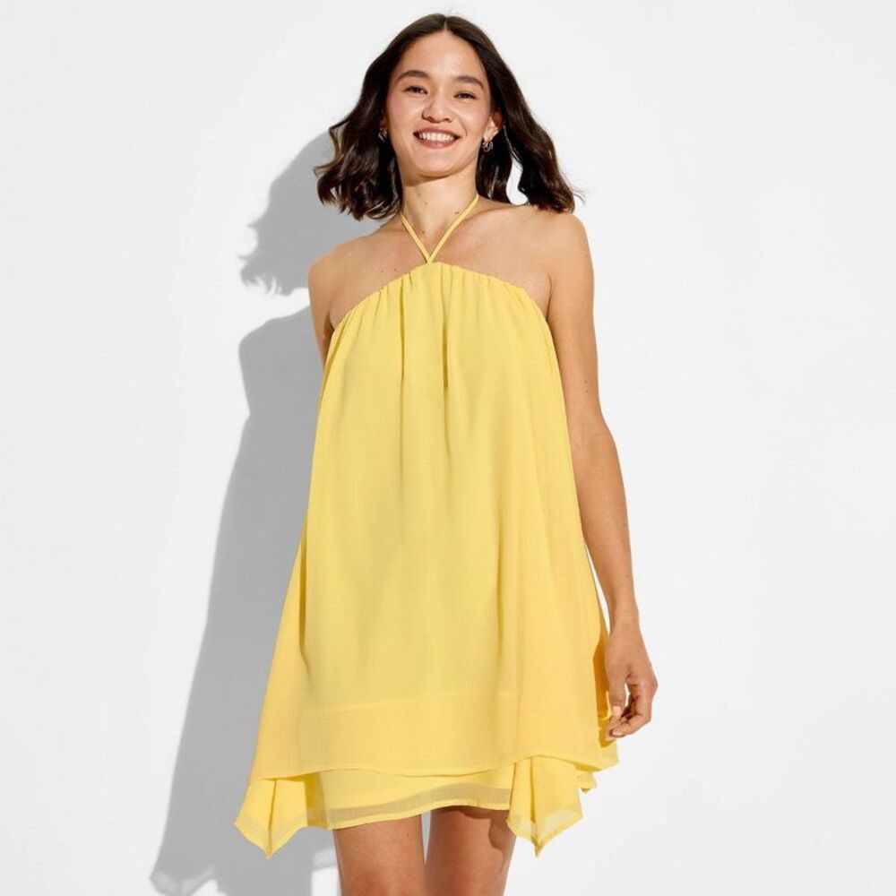 Women's Flowy Trapeze Mini Shift Dress - Wild Fable Yellow XXS